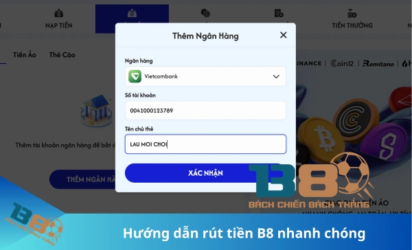 Hướng dẫn rút tiền B8 nhanh chóng 1 Rút tiền B8 qua Paycode